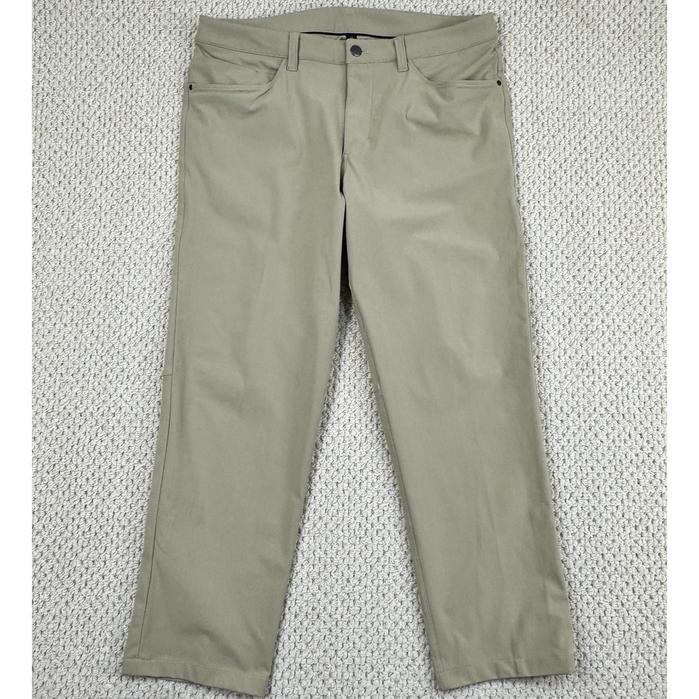 Lululemon Pants Mens 34 Khaki Tan ABC Classic Fit Warpstreme 5 Pocket Trousers
